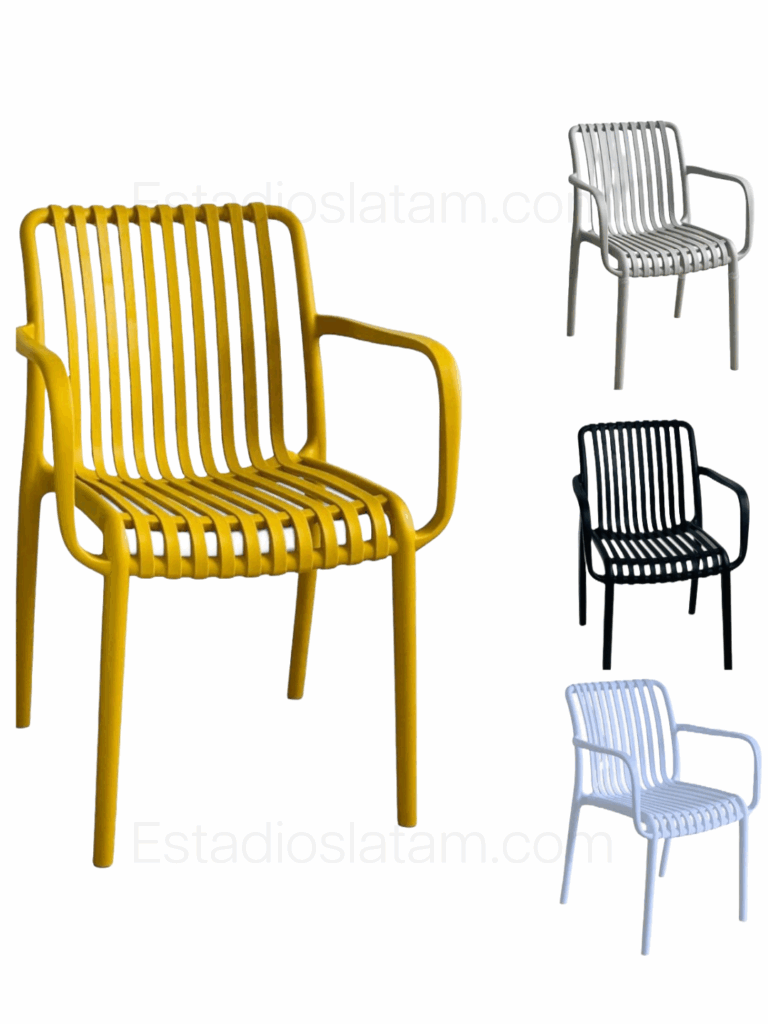 Silla bistro con brazos para exterior silla para restaurantes y coworking