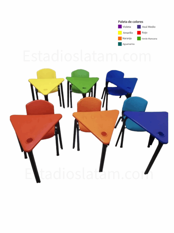 mesa pupitre triangular para niños