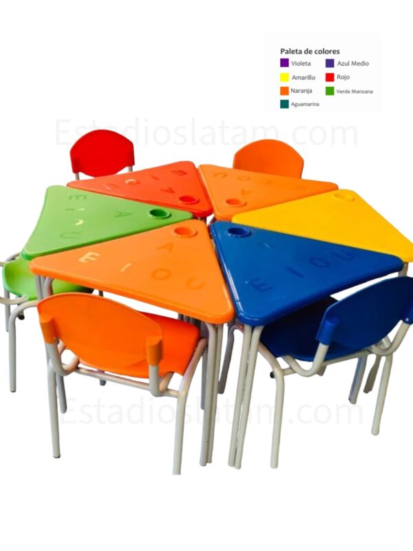 mesa pupitre triangular para niños