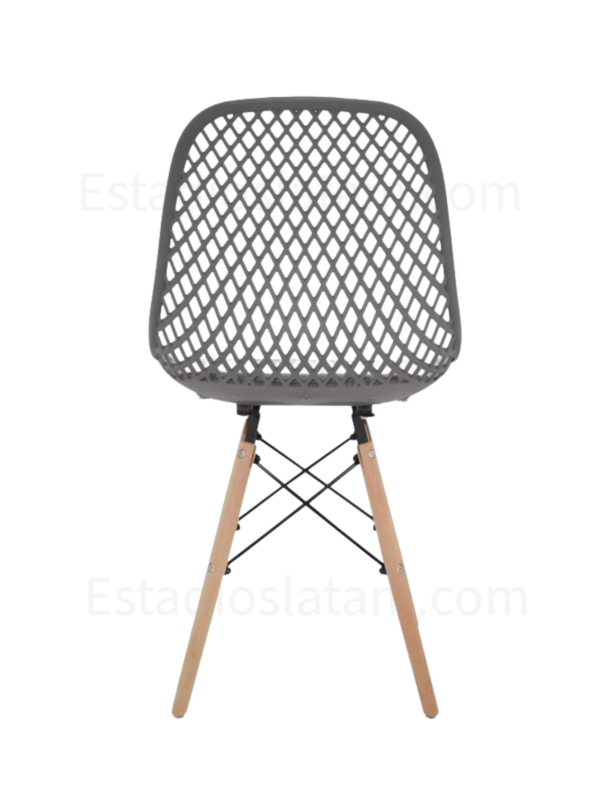 Silla Guatavita moderna en polipropileno y madera con asiento tapizado