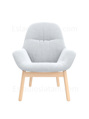 poltrona Filandia monoconcha tapizada en textil y cuero sintético