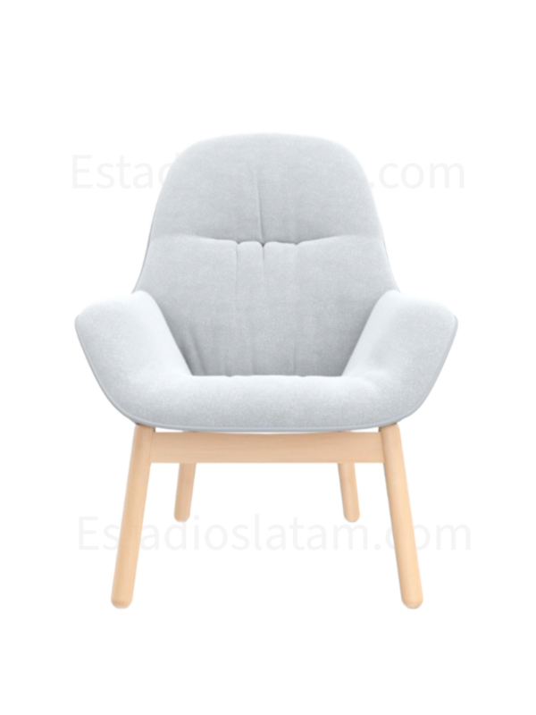 poltrona Filandia monoconcha tapizada en textil y cuero sintético