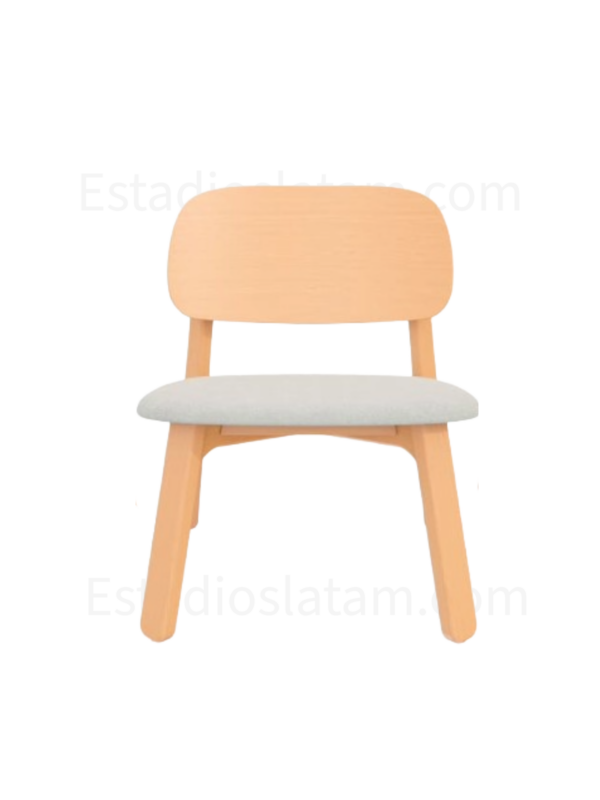 poltrona Jericó en madera de haya con asiento tapizado