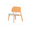 poltrona Jericó en madera de haya con asiento tapizado