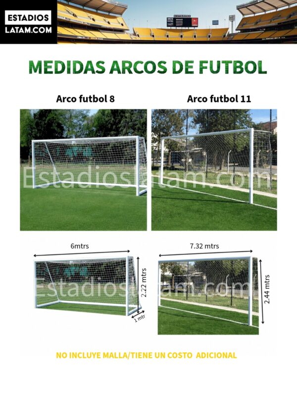 arcos de fútbol metálicos para canchas profesionales resistentes