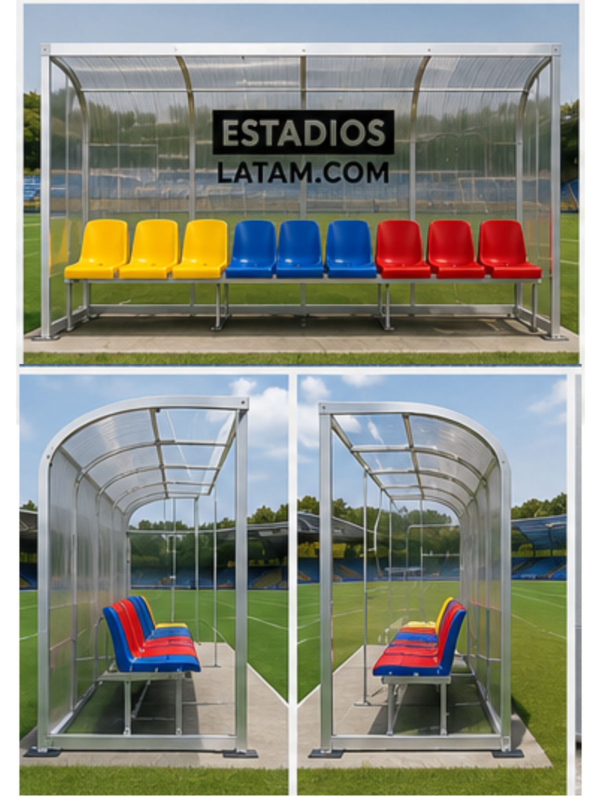 bancas para suplentes y de estadio