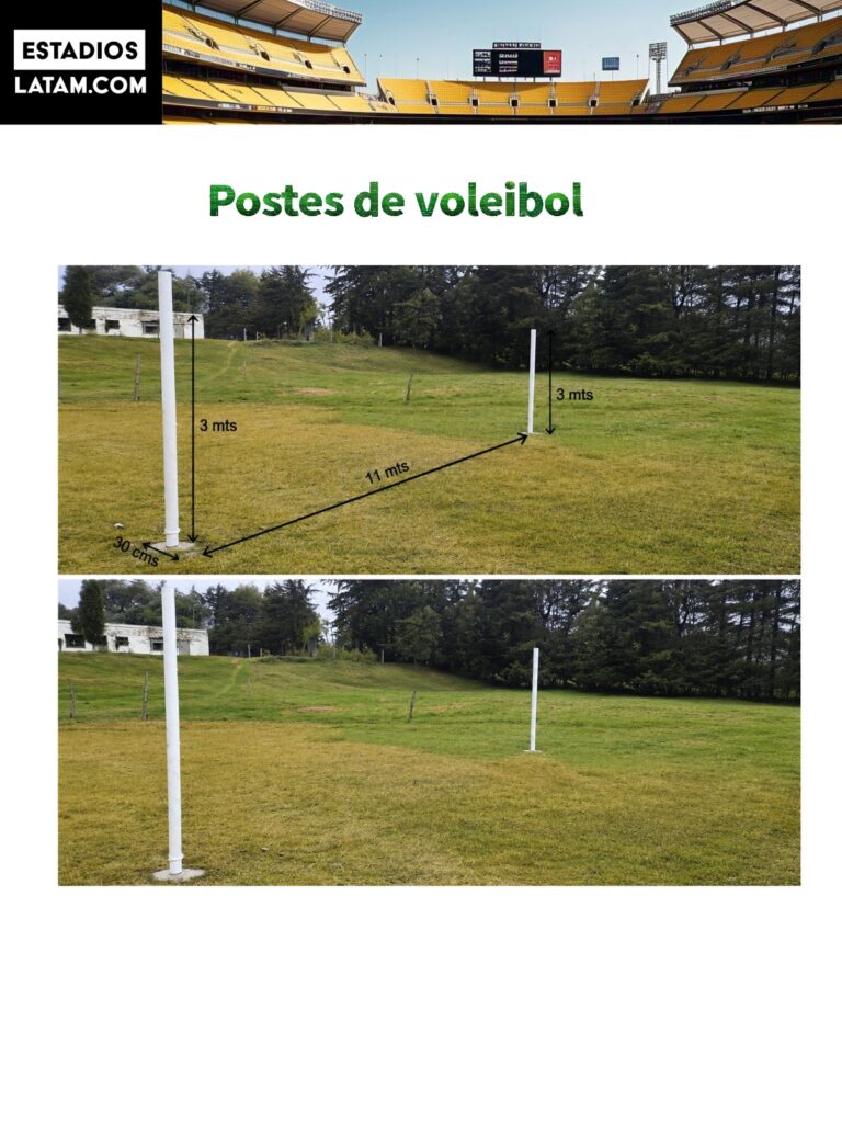 Arcos, Mallas y Tableros Electrónicos para Escenarios Deportivos 4 postes de voleibol