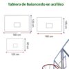 tablero de baloncesto en acrilico